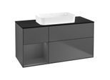 Villeroy und Boch Finion Waschtischunterschrank G702GKGK 120x60,3x50,1cm, Regal rechts Anthracite matt, Anthracite matt