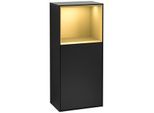 Villeroy und Boch Finion Seitenschrank F500HFPD 41,8x93,6x27cm, links, Regal oben Gold matt, Black matt lacquer