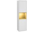 Villeroy und Boch Finion Hochschrank F470HFMT 41,8x151,6x27cm, rechts, Regal Gold Matt Lacquer, White matt lacquer