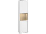 Villeroy und Boch Finion Hochschrank F460PCGF 41,8x151,6x27cm, links, Regal Oak Venerr, Glossy white lacquer