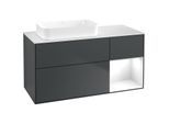 Villeroy und Boch Finion Waschtischunterschrank G691GFHG 120x60,3x50,1cm, Regal rechts Glossy white lacquer, Midnight Blue Matt Lacquer