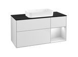 Villeroy und Boch Finion Waschtischunterschrank F712MTMT 120x60,3x50,1cm, Regal rechts White matt lacquer, White matt lacquer
