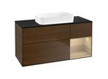 Villeroy und Boch Finion Waschtischunterschrank F712PCGN 120x60,3x50,1cm, Regal rechts Oak Veneer, Walnut veneer