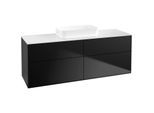 Villeroy und Boch Finion Waschtischunterschrank F73100PD 160x60,3x50,1cm, Glass White Matt, Black matt lacquer