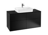 Villeroy und Boch Finion Waschtischunterschrank G38200PD 120x60,3cm, Emotion, Abdeckplatte black matt, Black matt lacquer