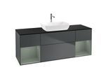 Villeroy und Boch Finion Waschtischunterschrank G862GMHG 160cm, Abdeckplatte black matt, Emotion, Regale Olive matt lacquer, Midnight Blue Matt Lacquer