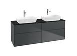 Villeroy und Boch Finion Waschtischunterschrank G84200HG 160x60,3cm, Emotion, Abdeckplatte black matt, Midnight Blue Matt Lacquer