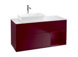 Villeroy und Boch Finion Waschtischunterschrank F811HBHB 120cm, Abdeckplatte white matt, Regale Peony matt lacquer, Peony Matt