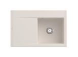 Villeroy und Boch Subway Style 45 Einbauspüle 334701KR rechts, mit Ablaufgarnitur, Handbetätigung, crema CeramicPlus, 78 x 51 cm