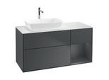 Villeroy und Boch Finion Waschtischunterschrank G811HGHG 120cm, Abdeckplatte white matt, Emotion, Regale Midnight matt lacquer, Midnight Blue Matt Lacquer