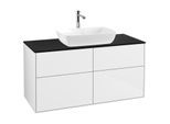 Villeroy und Boch Finion Waschtischunterschrank F79200GF 120x60,3cm, Abdeckplatte black matt, Glossy white lacquer