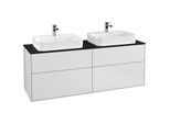 Villeroy und Boch Finion Waschtischunterschrank F43200MT 160x60,3cm, Abdeckplatte black matt, White matt lacquer