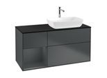 Villeroy und Boch Finion Waschtischunterschrank G802HGHG 120cm, Abdeckplatte black matt, Emotion, Regale Midnight matt lacquer, Midnight Blue Matt Lacquer