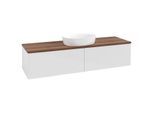 Villeroy und Boch Antao Waschtisch-Unterschrank K36012GF 160x36x50cm, Waschbeckenplattenfarbe warm walnut, glossy white lacquer