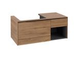 Villeroy und Boch Subway 3.0 Waschtisch-Unterschrank C57201RH 100,1x42,25x51,6cm, ohne LED/Griff Volcano black, kansas oak