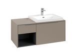 Villeroy und Boch Subway 3.0 Waschtisch-Unterschrank C57100VM 100,1x42,25x51,6cm, ohne LED/Griff Aluminium glänzend, taupe