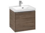 Villeroy und Boch Subway 3.0 Waschtisch-Unterschrank C580L0VH 47,3x42,9x40,75cm, mit LED/Griff Aluminium glänzend, arizona oak