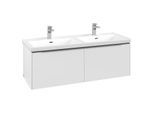 Villeroy und Boch Subway 3.0 Waschtisch-Unterschrank C567L0VF 127,2x42,9x47,8cm, mit LED/Griff Aluminium glänzend, pure white
