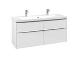 Villeroy und Boch Subway 3.0 Waschtisch-Unterschrank C60200VE 127,2x57,6x47,8cm, ohne LED/Griff Aluminium glänzend, brilliant white