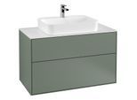 Villeroy und Boch Finion Waschtischunterschrank F35100GM 100x60,3cm, Abdeckplatte white matt, Olive Matt Lacquer