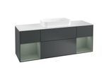 Villeroy und Boch Finion Waschtischunterschrank F331GMHG 160x60,3cm, Abdeckplatte white matt, Regale Olive matt lacquer, Midnight Blue Matt Lacquer