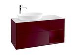 Villeroy und Boch Finion Waschtischunterschrank F931HBHB 120cm, Abdeckplatte white matt, Regale Peony matt lacquer, Peony Matt