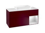 Villeroy und Boch Finion Waschtischunterschrank G301MTHB 120cm, Abdeckplatte white matt, Emotion, Regal rechts White matt lacquer, Peony Matt