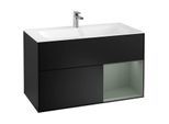 Villeroy und Boch Finion Waschtischunterschrank F040GMPD 99,6x59,1x49,8cm, Regal rechts Olive Matt Lacquer, Black matt lacquer