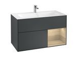 Villeroy und Boch Finion Waschtischunterschrank F040PCHG 99,6x59,1x49,8cm, Regal rechts Oak Veneer, Midnight Blue Matt Lacquer