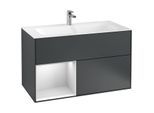 Villeroy und Boch Finion Waschtischunterschrank F030MTHG 99,6x59,1x49,8cm, Regal links White matt lacquer, Midnight Blue Matt Lacquer