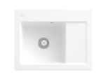Villeroy und Boch Subway 45 Compact Einbauspüle 331201RW links, mit Ablaufgarnitur, Handbetätigung, 650 x 510 mm, stone white CeramicPlus