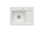 Villeroy und Boch Subway 45 Compact Einbauspüle 331202SM links, mit Ablaufgarnitur, Excenterbetätigung, 650 x 510 mm, steam CeramicPlus