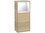 Villeroy und Boch Finion Seitenschrank G500GFPC 41,8x93,6cm, links, Emotion, Regal oben Glossy White, Oak Veneer