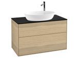 Villeroy und Boch Finion Waschtischunterschrank F88200PC 100x60,3cm, Abdeckplatte black matt, Oak Veneer