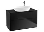 Villeroy und Boch Finion Waschtischunterschrank F88200PD 100x60,3cm, Abdeckplatte black matt, Black matt lacquer