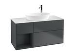 Villeroy und Boch Finion Waschtischunterschrank G941HGHG 120cm, Abdeckplatte white matt, Emotion, Regale Midnight matt lacquer, Midnight Blue Matt Lacquer