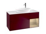 Villeroy und Boch Finion Waschtischunterschrank F951PCHB 120cm, Abdeckplatte white matt, Regale Oak Veneer, Peony Matt