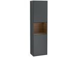 Villeroy und Boch Finion Hochschrank F460GNHG 41,8x151,6x27cm, links, Regal Walnut Veneer, Midnight Blue Matt Lacquer