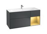 Villeroy und Boch Finion Waschtischunterschrank F070HFHG 119,6x59,1cm, Regal rechts Gold matt, Midnight Blue Matt Lacquer