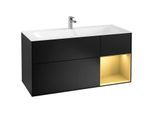 Villeroy und Boch Finion Waschtischunterschrank F070HFPD 119,6x59,1cm, Regal rechts Gold matt, Black matt lacquer