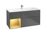 Villeroy und Boch Finion Waschtischunterschrank F060HFGK 119,6x59,1cm, Regal links Gold matt, Anthracite matt