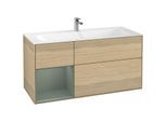 Villeroy und Boch Finion Waschtischunterschrank F060GMPC 119,6x59,1cm, Regal links Olive Matt Lacquer, Oak Veneer
