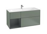 Villeroy und Boch Finion Waschtischunterschrank F060HGGM 119,6x59,1cm, Regal links Midnight Blue Matt Lacquer, Olive Matt Lacquer