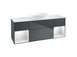 Villeroy und Boch Finion Waschtischunterschrank FD01MTHG 120cm, Abdeckplatte white matt, Regale White matt lacquer, Midnight Blue Matt Lacquer