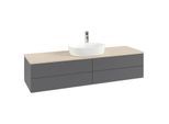 Villeroy & Boch Antao Waschtischunterschrank 1600x360x500mm L25153GK mit Beleuchtung mit Struktur FK/AP: GK/3