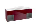 Villeroy und Boch Finion Waschtischunterschrank GD01GKHB 120cm, Abdeckplatte white matt, Emotion, Regale Anthracite matt lacquer, Peony Matt