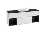 Villeroy und Boch Finion Waschtischunterschrank GD02PDMT 120cm, Abdeckplatte black matt, Emotion, Regale Black matt lacquer, White matt lacquer