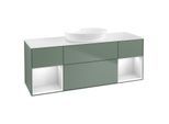 Villeroy und Boch Finion Waschtischunterschrank GD01MTGM 120cm, Abdeckplatte white matt, Emotion, Regale White matt lacquer, Olive Matt Lacquer