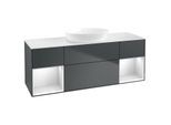 Villeroy und Boch Finion Waschtischunterschrank GD01MTHG 120cm, Abdeckplatte white matt, Emotion, Regale White matt lacquer, Midnight Blue Matt Lacquer