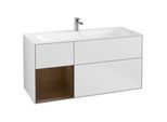 Villeroy und Boch Finion Waschtischunterschrank G060GNMT 119,6x59,1cm, Emotion, Regal links Walnut veneer, White matt lacquer